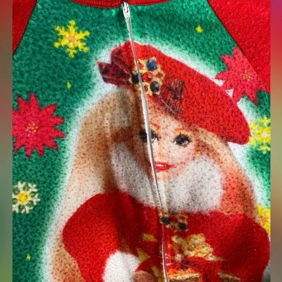 1996 vintage Christmas Barbie girls onesie pajamas
